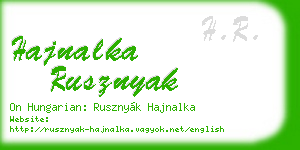 hajnalka rusznyak business card